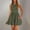 Army Green, variant on TUGOXIE Dresses for Women Mini Green Flowy A-Line Sleeveless Bubble Plain Crew Neck Sundress,Size XXL