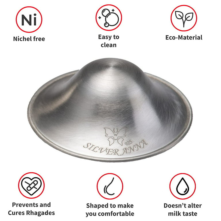 Silver Nursing Pads - Nipple Shields for Nursing Newborn - Newborn  Essentials Must Haves - Soothe Your Nursing Nipples - The Original Silver  Nursing Cups - 925 Silver (XL) 
