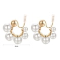 thumbnail image 2 of Vogem Gold Pearl Hoop Earrings for Women 14K Gold Plated Trendy Faux Pearl Half Hoop Stud Earrings, 2 of 7
