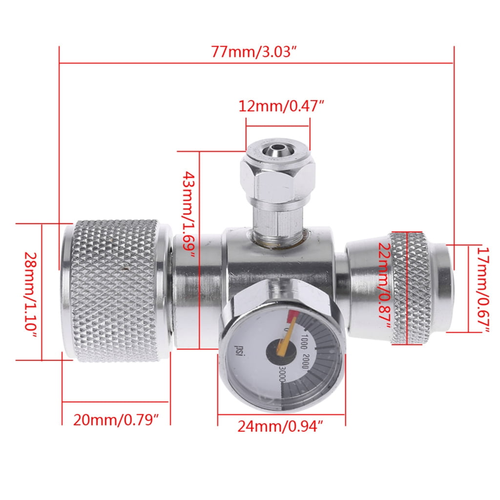 ProfessionalCO2 Pressure Gauge Regulator Manometer Over 1500PSI Reducer JIS M22-14 Aluminum Alloy Used for Industrial