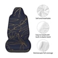 thumbnail image 4 of Wukai Copper-Gold Gloss Outline Flower Full Set Car Seat Covers with Soft Padding Universal Auto Front Seats Protector and Cushion Mat, 4 of 5