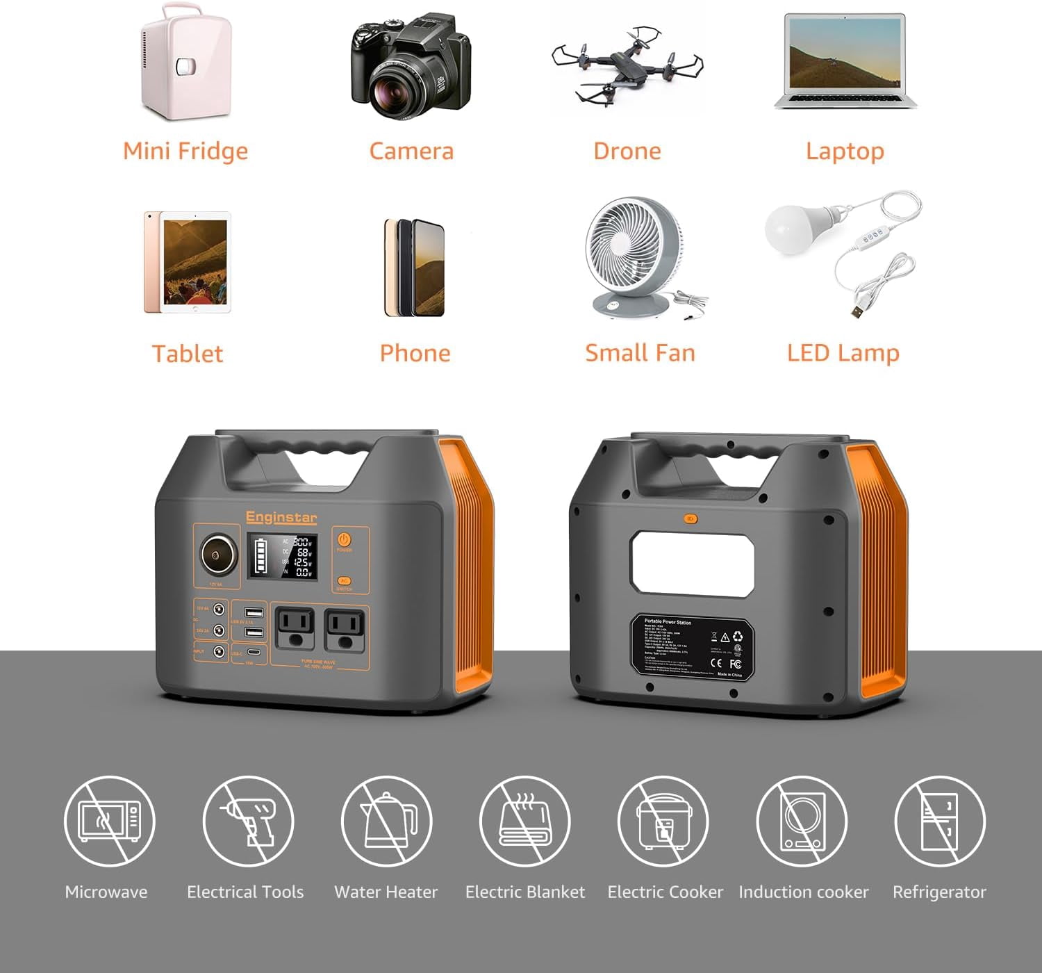 300W Portable Power Station, 296Wh Solar Generator with 2 AC Outlets and  80000mAh Battery for Camping and Emergencies - Walmart.com