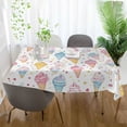 thumbnail image 3 of Yayeee Tablecloths 54" x 54" Rectangle Wrinkle Resistant Party Table Cover, Colorful Ice Cream Pattern, 3 of 8