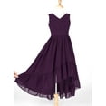 thumbnail image 3 of YiZYiF Girls V Neck Sleeveless Chiffon Wedding Party Dress Pleated Ruffle High-low Hem Dresses, 3 of 7