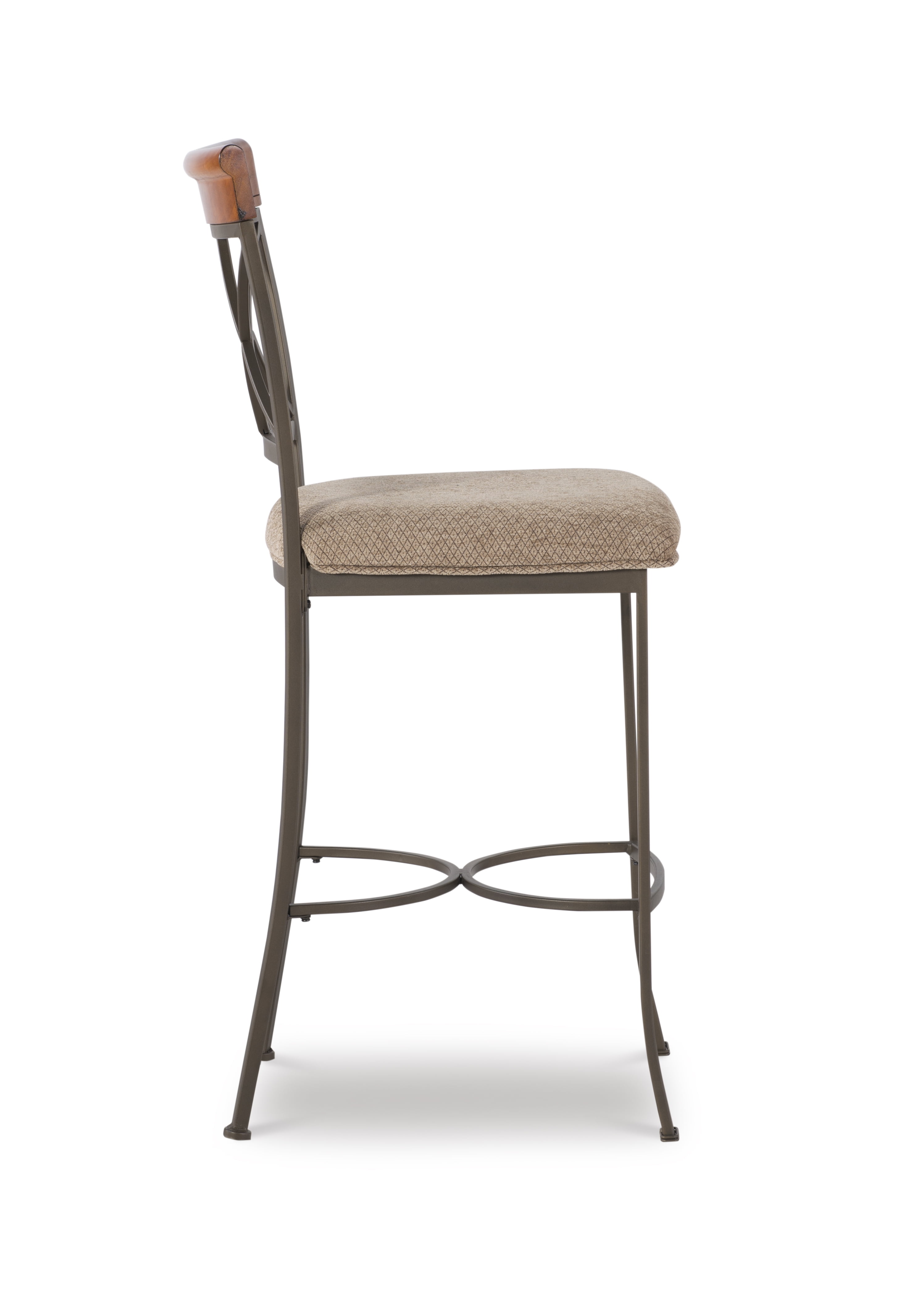 Powell Roselyn 29" Indoor Square Metal Bar Stool, Pewter
