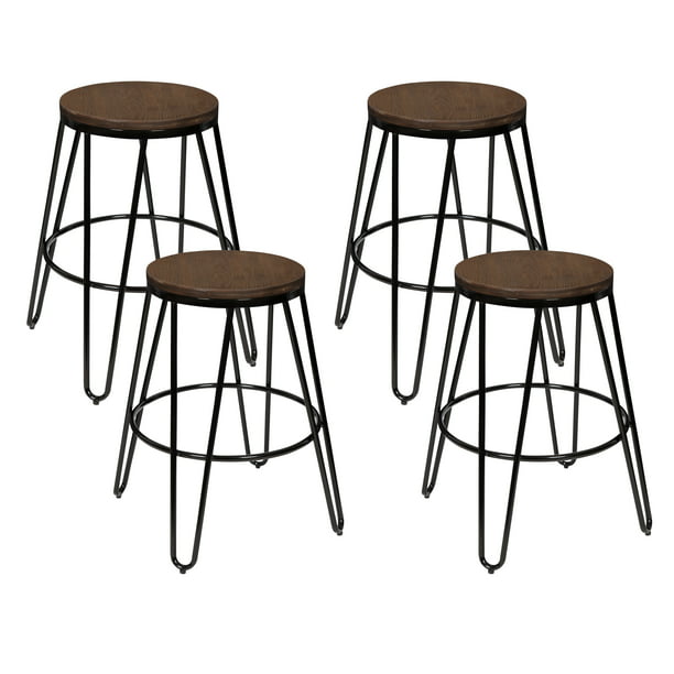 Kate And Laurel Tully Backless Modern, Wooden Bar Stool Legs