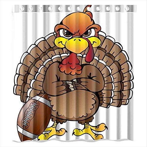 MOHome Turkey Happy Thanksgiving Day Shower Curtain Waterproof