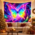 thumbnail image 3 of Large Cosmic Butterfly with Swirling Galaxy Nebula Background, Mystical Psychedelic for Space Lovers, Vibrant Celestial Wall Art, Halloween Gift Tapestry Wall Hanging for Bedroom and Living Room, 3 of 7