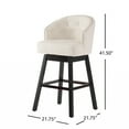 thumbnail image 4 of Noble House Bentley Indoor Beige Bar Stool (Set of 2), 4 of 12