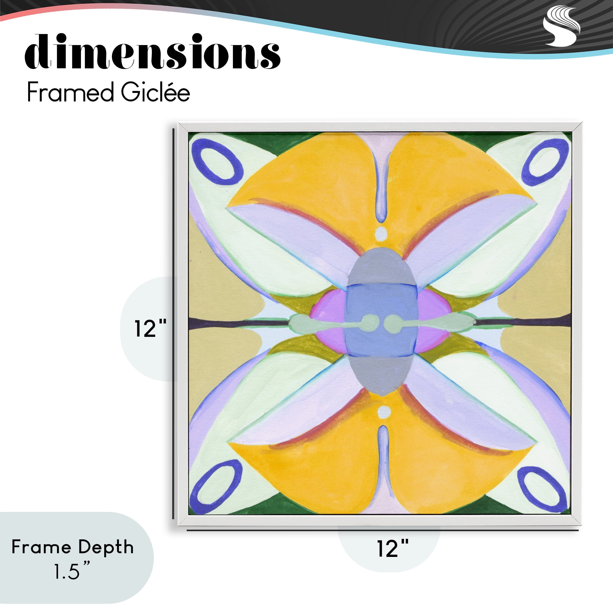 Stupell Industries Warm Revival Kaleidoscope White Framed Giclee Art, design by Melissa Wang