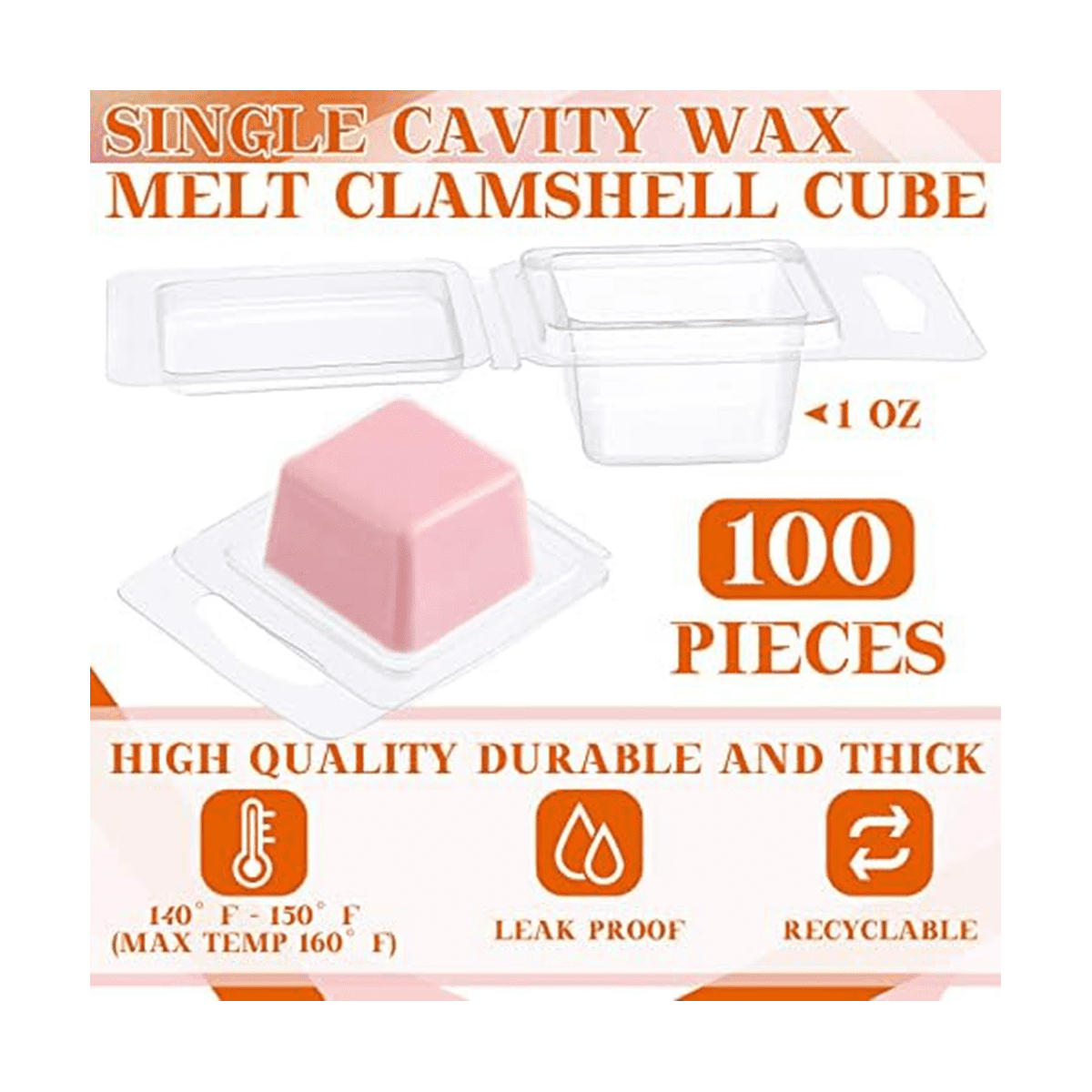 100 Pcs Wax Melt Molds Clear Molds For DIY Chocolates Wax Melt Wickless  Candles Soap Making