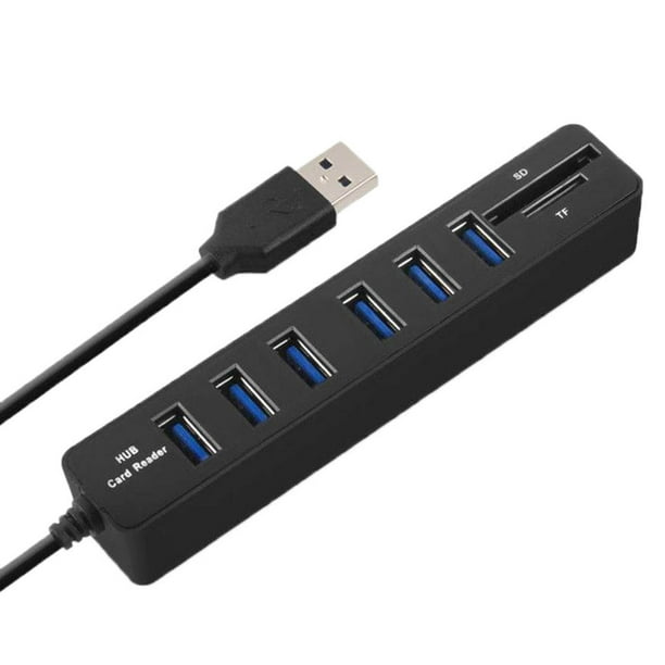 Matsuzay USB Hub 2,0 Multi USB 2,0 Hub USB Splitter alta velocidad 6 puertos Hub TF lector de tarjetas todo en extensión de computadora Hub Type6 NO6
