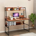 thumbnail image 4 of Costway 47'' Computer Desk w/ 3 Storage Cubes & Open Bookcase Home Office Coffee, 4 of 10