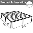thumbnail image 4 of Caplisave Heavy Duty Queen Metal Bed Frame, 18" Platform No Box Spring Needed, Noise-Free Easy Assembly Black, 4 of 7