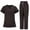 Coffee, variant on Scrubs Set for Women Solid Loose Drawstring Pants Pocket Caregiver Short Sleeve V-Neck Blouses Nursing Uniform Set