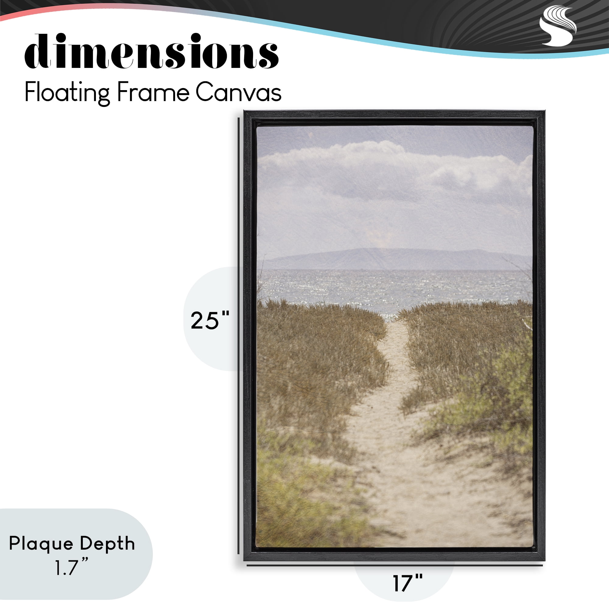 Stupell Industries Path to Misty Ocean Black Framed Floater Canvas Wall Art, design by Aaron Matheson