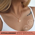 thumbnail image 3 of Beautlace Rose Gold Plated 925 Sterling Silver Moissanite Necklace for Women,2 Carat D VVS1 Round Cut Pendant,Geometric Halo Design,Christmas Birthday Jewelry Gift, 3 of 10