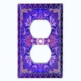 thumbnail image 2 of Metal Light Switch Plate Cover Elegant Purple Mandala Flower Tile Pattern TIL066, 2 of 13