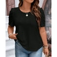 thumbnail image 6 of 2025 Women's Plus Size Tops Short Sleeve Tops for Women Crew Neck Shirts Casual Blouse Loose Tees, 6 of 6