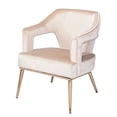 thumbnail image 2 of Southern Enterprises 31.25" Beige and Gold Upholstered Accent Chair, 2 of 3