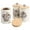 Off-White, variant on 3Pcs Vintage Tea Coffee Sugar Canister Set Metal Coffee Tea Sugar Container Set with Bamboo Lid for Home Countertop Pantry