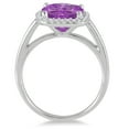 thumbnail image 2 of SZUL Women's 2.80 Carat Cushion Cut Amethyst and Diamond Halo Ring in 10K White Gold, 2 of 3