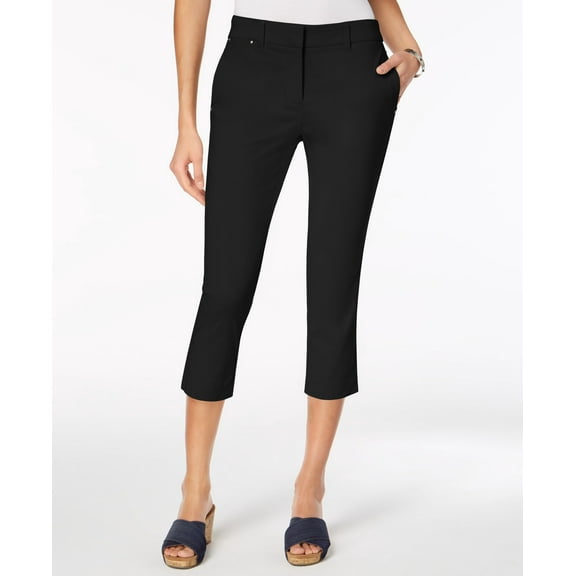 Style & Co Straight Leg Capri Pants Deep Black 6