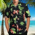 thumbnail image 2 of Men Clearance LYXSSBYX Big and Tall Mens Shirts Short Sleeves Clearance Men's Hawaiian Print Lapel Short Sleeve Shirt, 2 of 7