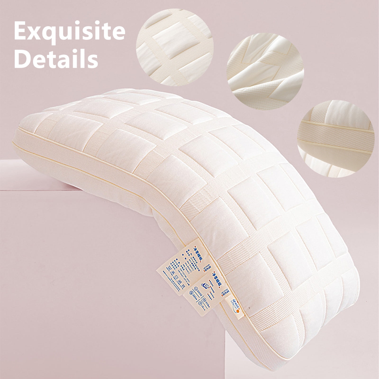 Qiopertar Adjustable Cervical Pillow, Orthopedic Memory Foam Pillow for Neck Pain, Medium Firm Support Pillow for Side Back Stomach Sleepers Home Hotel Use