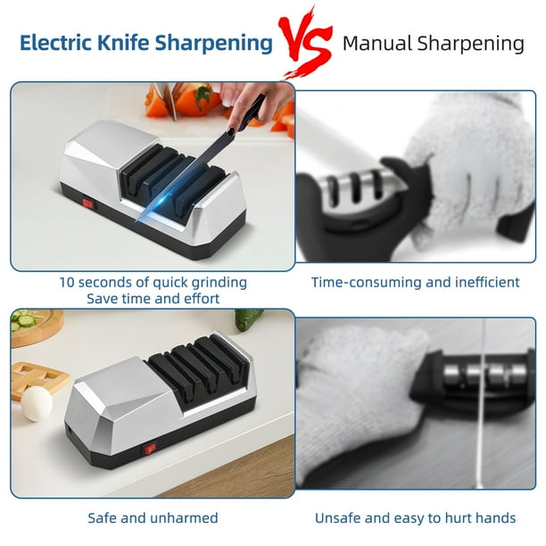 Aiguiseur électrique Pour Couteaux Et Ciseaux - Affûtage Automatique USB - 4 Modes