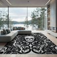 thumbnail image 2 of ODIKA 6'x9' Washable Area Rug Easy Care, Non-Shedding, Streetwear Gothic Dorm Guys Men Chrome Anime Skull Beast Graphic Playful for Queen Size Bedroom Under Bed Master Suite, 2 of 7