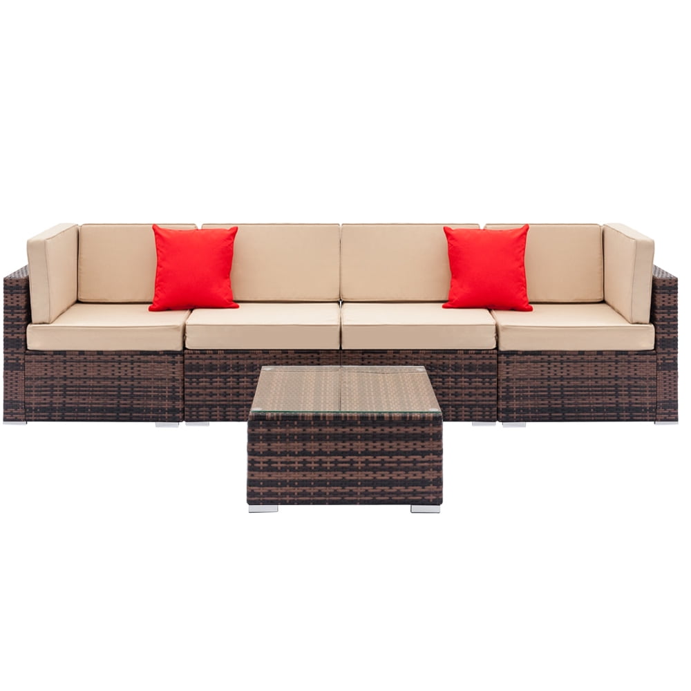 5PCS Patio Furniture Sets Clearance, Outdoor Conversation Sets w/ 4