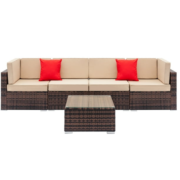 5PCS Patio Furniture Sets Clearance, Outdoor Conversation Sets w/ 4