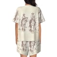 thumbnail image 6 of Goofa Cowboys Riding Horses In Desert for Womens Cotton 2 Piece Pajamas Set Classic Short Sleeve Pjs Set Soft Button Down Sleepwear Loungewear-XX-Large, 6 of 7