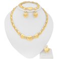 thumbnail image 3 of Women's Hugs & Kisses XOXO Shiny Hearts Charm Jewelry Set - Necklace Set Layered with 18k Real Gold Plated Includes Necklace Bracelet Earrings Ring Set, 3 of 5