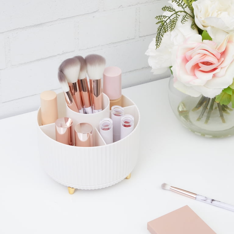 Premium Rotating Beauty Organizer with 5 Compartments for Easy