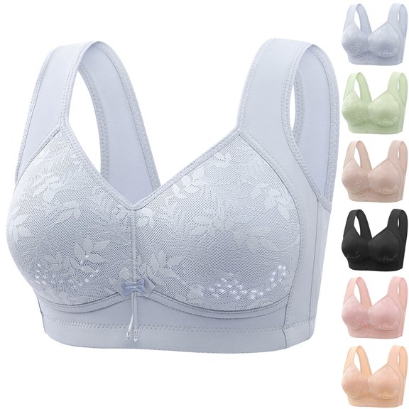 Gymayou Plus Size Wireless Thin Lace Bra for Women Breathable Floral Mesh Full Coverage Support Bra Comfort Lightweight Daily Underwear for Full Figure Ladies Beige 36