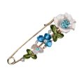 thumbnail image 1 of Brooch Pin 3D Flower Decor Scarf Pin with Rhinestone Inlay Thick Stable Lock Anti-exposure Suits Coats Sweaters Pin, 1 of 8
