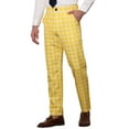 thumbnail image 4 of Lars Amadeus Men's Business Plaid Pants Casual Slim Fit Checked Dress Trousers, 4 of 6