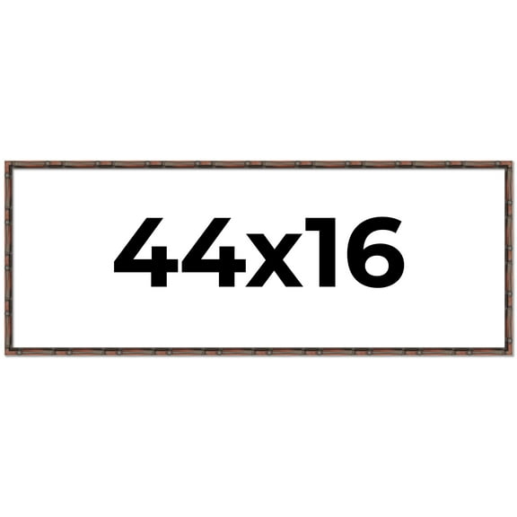 44x16 Frame Brown Bamboo with Dark Coffee/Walnut Finish | Solid Wood Picture Frame Width 0.75