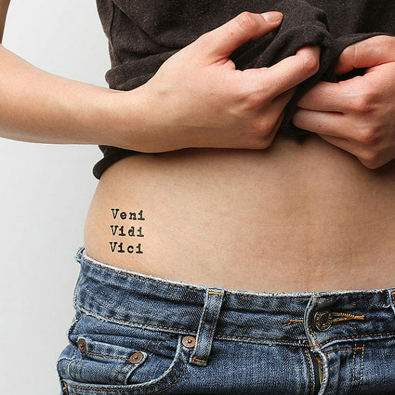 Veni Vidi Vici Temporary Fake Tattoo Stickers Washable Tattoo (Set of 2) -  TOODTATTOO.COM : : Beauty
