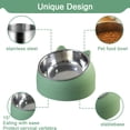 thumbnail image 3 of Cuenco de acero inoxidable para gatos y perros, con protección para las vértebras cervicales y boca oblicua, cuenco para comida para mascotas., 3 of 5