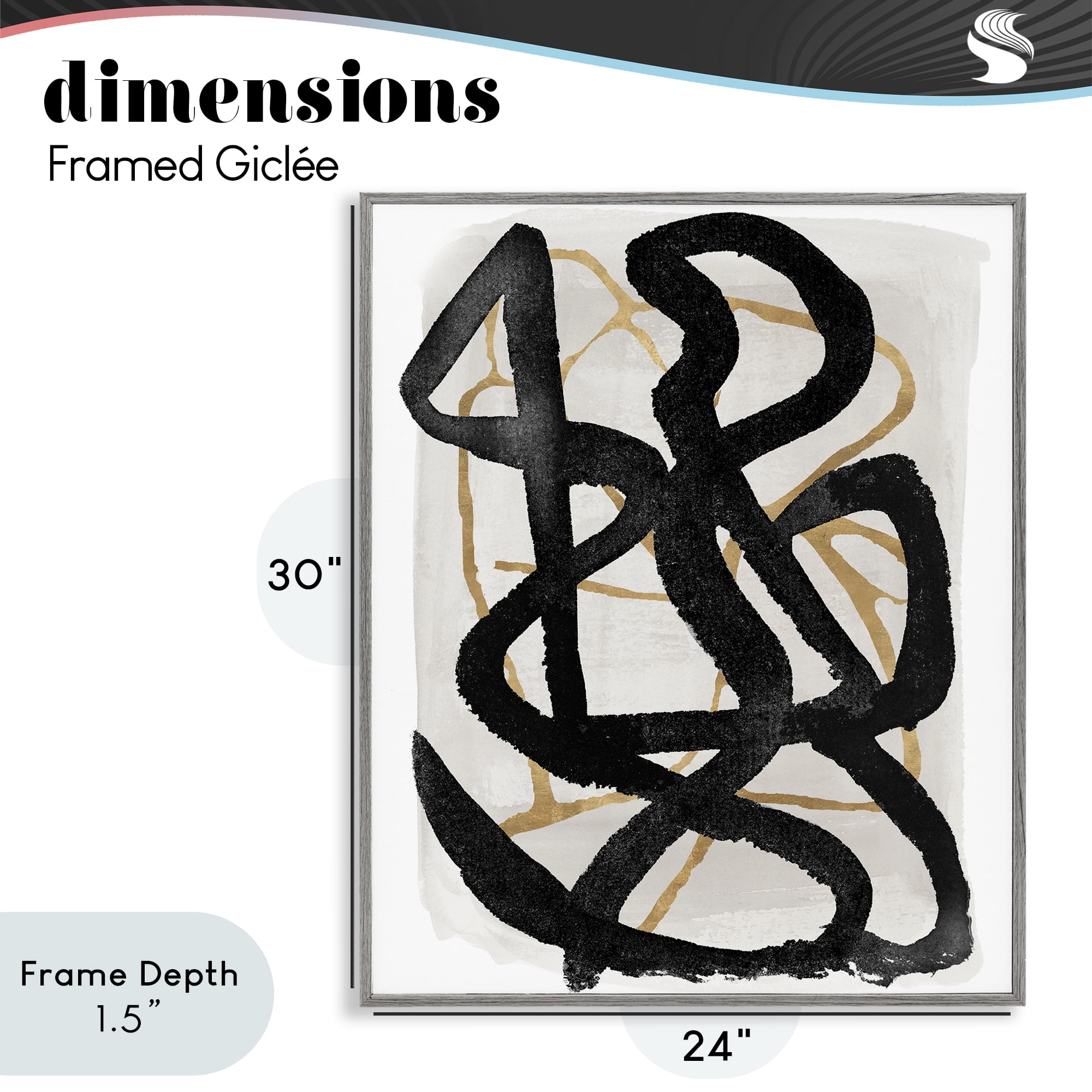 Stupell Industries Hindsight Black & Beige Gray Framed Giclee Art, design by Lucille Price