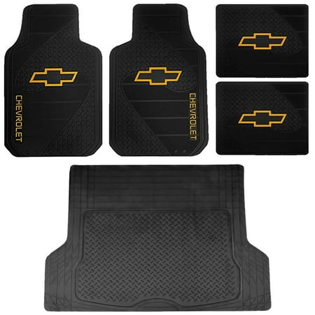 5 Piece Heavy Duty Rubber Front Rear Floor Mats Universal Black
