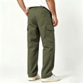 thumbnail image 4 of Men's Workwear Sports Straight Pants Elastic Waistband Solid Color Outdoor Fitness Trousers S-XL (1 pack), 4 of 8