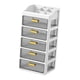 thumbnail image 5 of Organizador de escritorio de gran capacidad con compartimentos, organizador de escritorio de plástico para oficina. Blanco de 5 niveles, 5 of 9