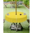 thumbnail image 3 of Outdoor Tablecloth Bright Yellow Round Patio Tablecloths 60 Inch, Waterproof Outside Table Cloths with Umbrella Hole and Zipper, Solid Color Summer Table Cover for Outdoor Tables Garden, 3 of 6