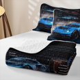 thumbnail image 4 of Erosebridal Teens Blue Sport Car Quilt King,Boys Rally Race Fast Car King Coverlet Set, 4 of 7