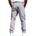 thumbnail image 3 of Domzle Men's Relaxed Fit Cargo Pants Straight Leg Casual Work Sweatpants with Pockets for Hiking Fishing Construction Gray L, 3 of 5