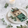thumbnail image 3 of Cloth Napkins Set of 2 - 20x20 Inches, Teal Green Brown Washable Reusable Table Napkins, Farmhouse Dog Paw Vintage Soft & Absortbent Dining Napkin for Party Wedding Hotel Restaurant, 3 of 8